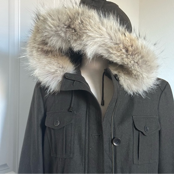 Real Fur Wool Blend 10 Duffle Coat 10 - Picture 11 of 13